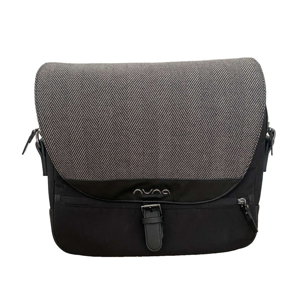 Nuna Verona Baby Diaper Bag Messenger Shoulder Strap Backpack Black Gray EUC